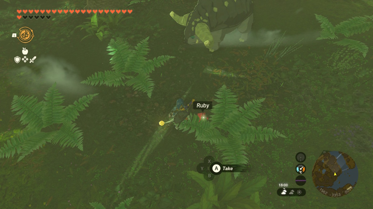 Zelda TOTK Ruby dropped by a Dondon